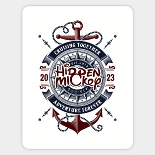 HMS Two-Anchor Nautical 2023 Edition T-Shirt (Navy & Maroon) Front & Back T-Shirt T-Shirt Sticker